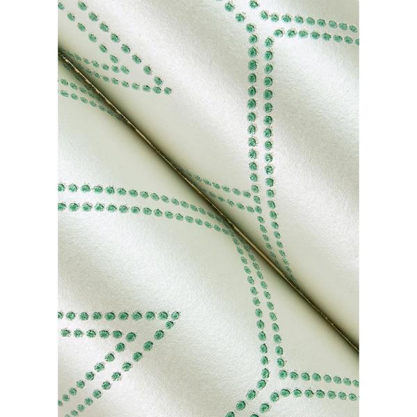 A Street Prints Voltaire Green Beaded Geometric Wallpaper