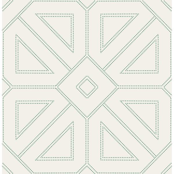 a street prints Voltaire Green Beaded Geometric Wallpaper