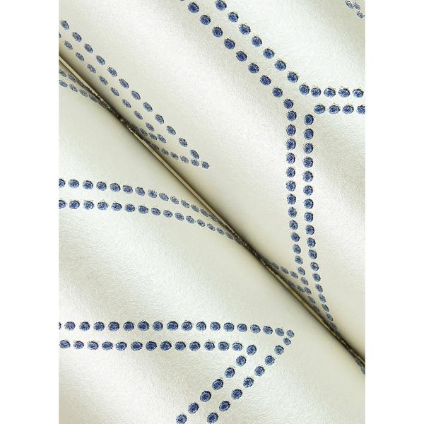 A Street Prints Voltaire Indigo Beaded Geometric Wallpaper