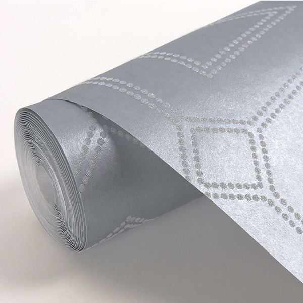 A Street Prints Voltaire Silver Beaded Geometric Wallpaper
