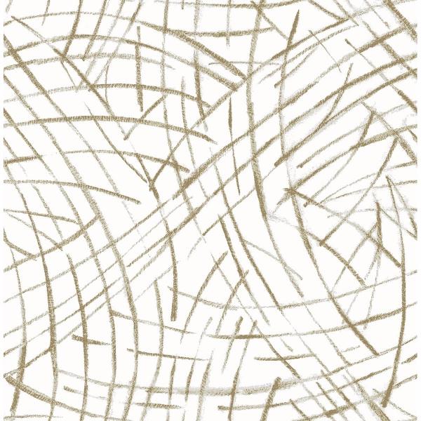a street prints Willy Nilly Gold Brushstrokes Wallpaper