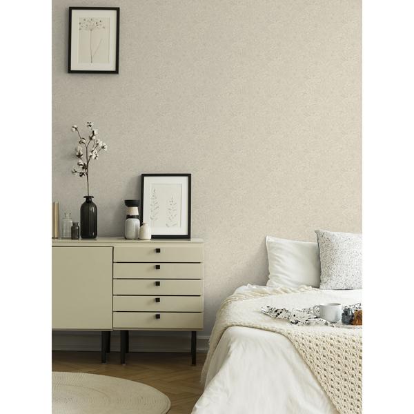 A Street Prints Wilma White Floral Block Print Wallpaper