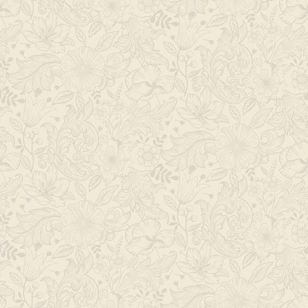 a street prints Wilma White Floral Block Print Wallpaper