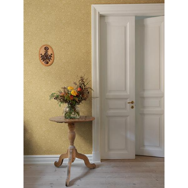 A Street Prints Wilma Yellow Floral Block Print Wallpaper