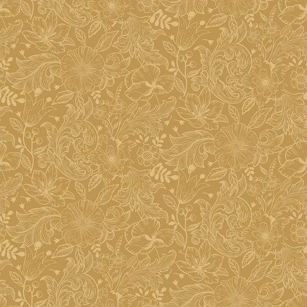 a street prints Wilma Yellow Floral Block Print Wallpaper