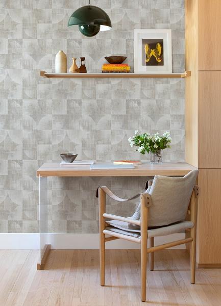 A Street Prints Woodbine Neutral Abstract Geometric Wallpaper