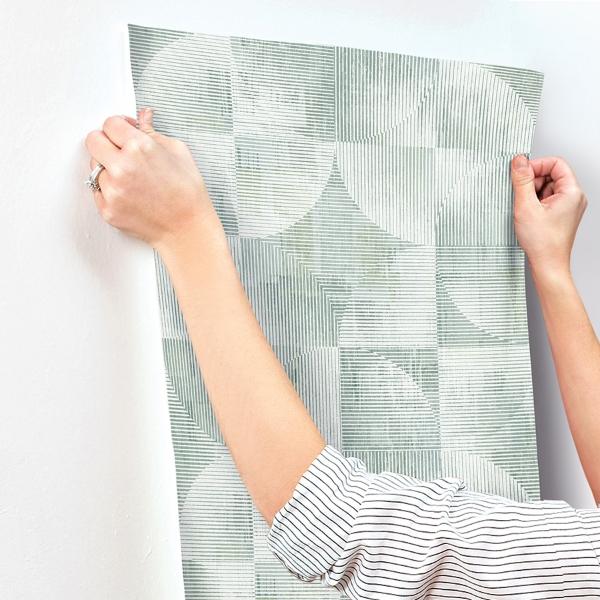 A Street Prints Woodbine Sage Abstract Geometric Wallpaper