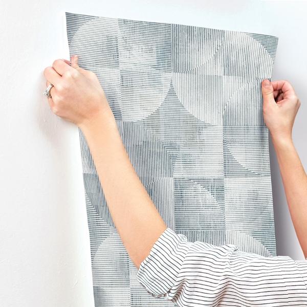 A Street Prints Woodbine Slate Abstract Geometric Wallpaper