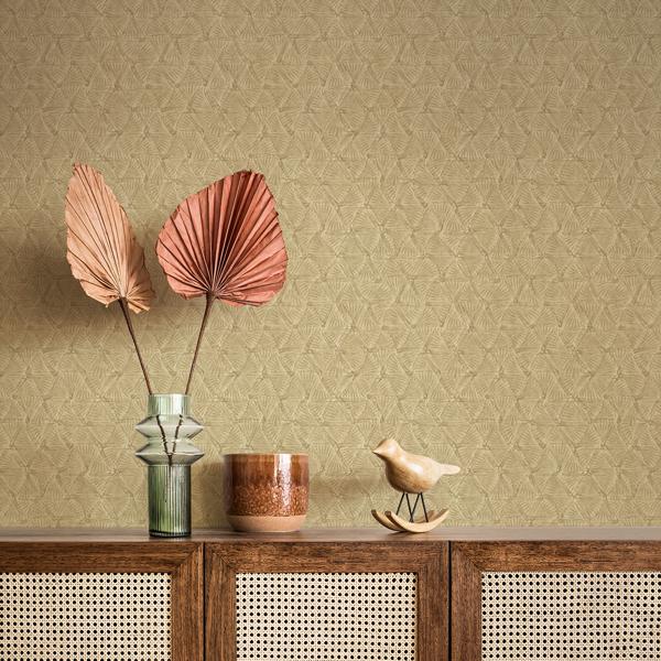 A Street Prints Wright Gold Textured Triangle Wallpaper