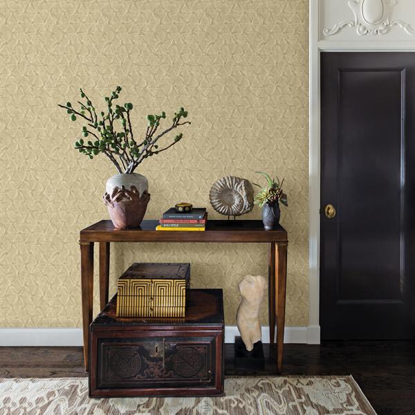 A Street Prints Wright Gold Textured Triangle Wallpaper