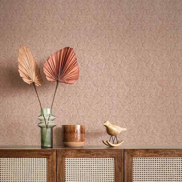 A Street Prints Wright Rose Gold Textured Triangle Wallpaper