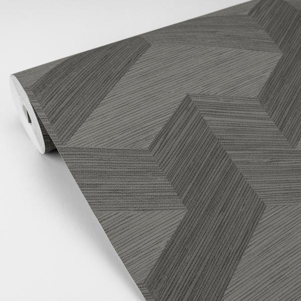 A Street Prints Y Knot Grey Geometric Texture Wallpaper