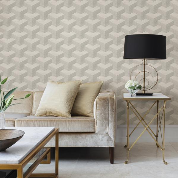 A Street Prints Y Knot Light Grey Geometric Texture Wallpaper