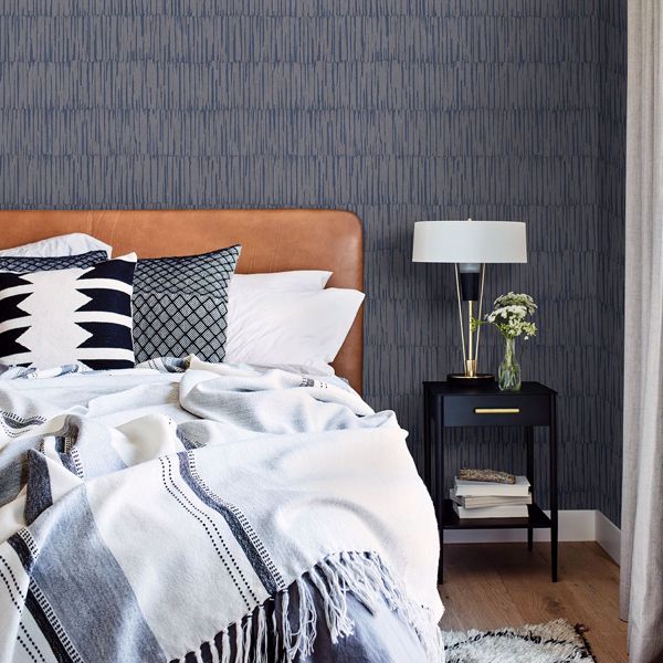 A Street Prints Zandari Navy Distressed Texture Wallpaper