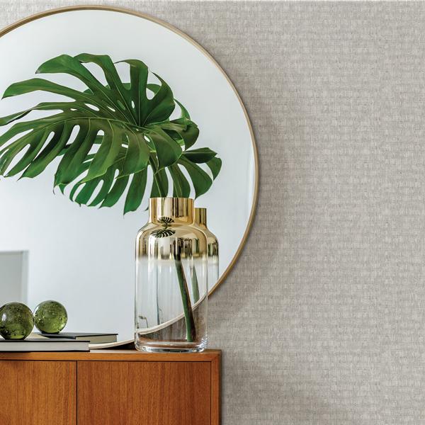 A Street Prints Zeke Silver Imitation Fabric Wallpaper