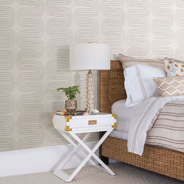 A Street Prints Zephyr Grey Abstract Stripe Wallpaper