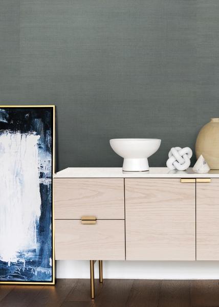 A Street Prints Zhejiang Aquamarine Grasscloth Wallpaper