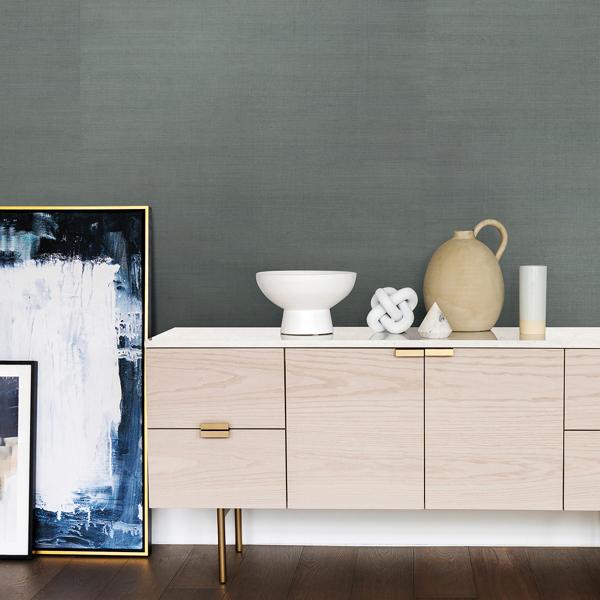 A Street Prints Zhejiang Aquamarine Grasscloth Wallpaper