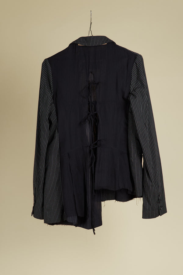 A Tentative Atelier Asymmetric Striped Jacket