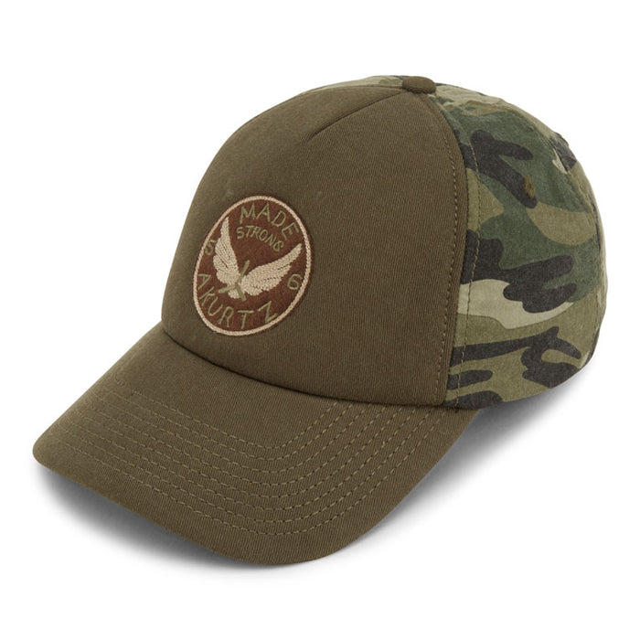 A. Kurtz Camo Back Foam Baseball Cap OLIVE