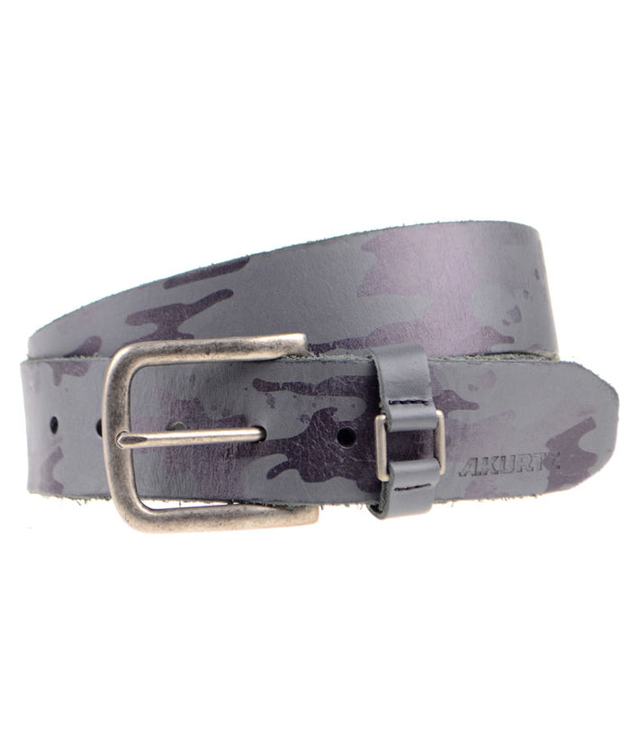 A. Kurtz Hadden Leather Camo Belt BROWN