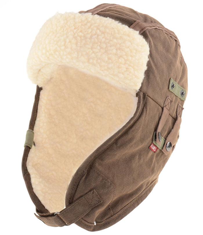 a. kurtz Major Leather Bomber Hat BROWN