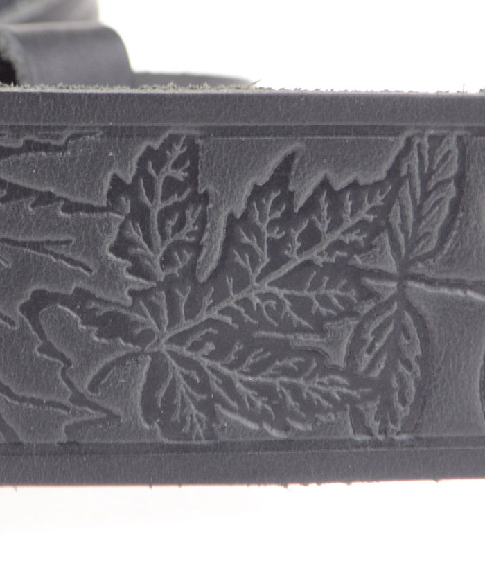 A. Kurtz Shaw Pattern Leather Belt BLACK