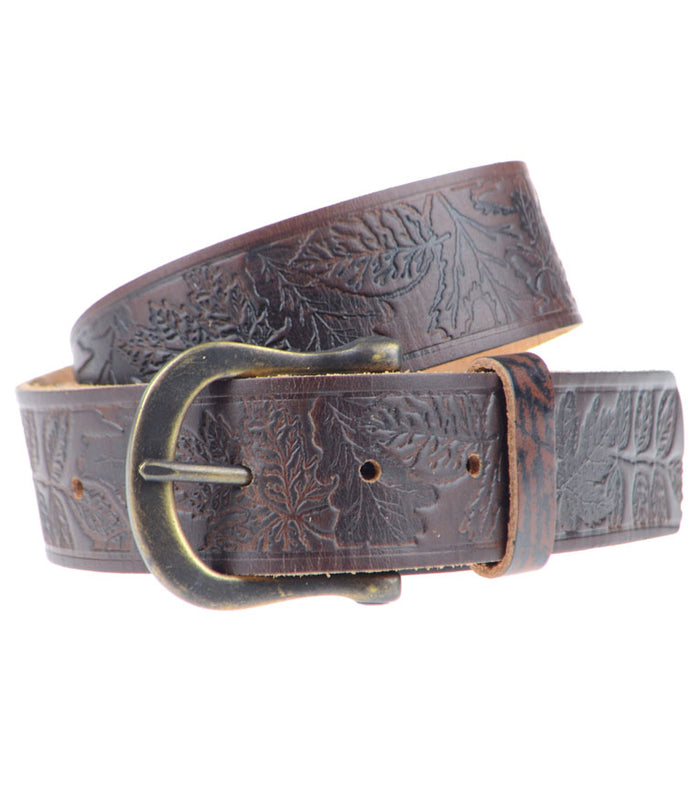 A. Kurtz Shaw Pattern Leather Belt BLACK