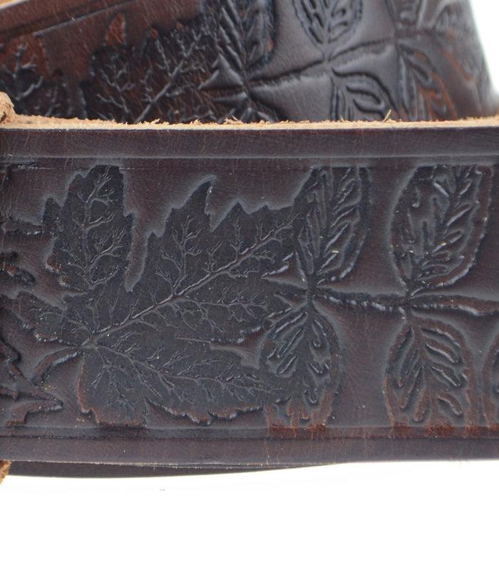 A. Kurtz Shaw Pattern Leather Belt BLACK