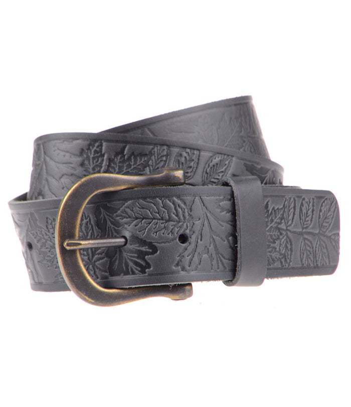 a. kurtz Shaw Pattern Leather Belt BLACK