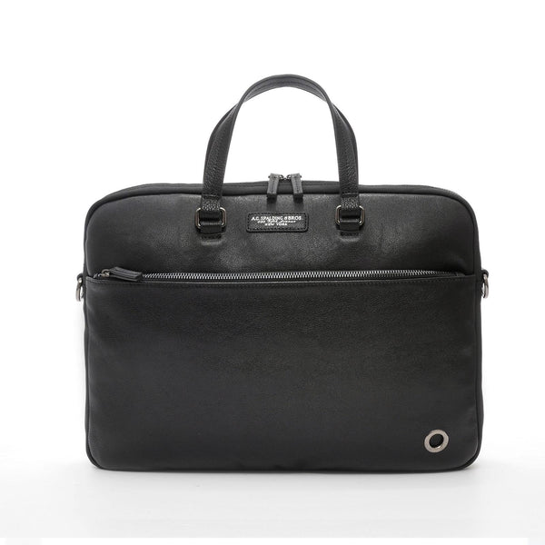 a.g. spalding & bros. 520 fifth avenue new york 1 ZIP BRIEFCASE STEEL RIVET BLACK