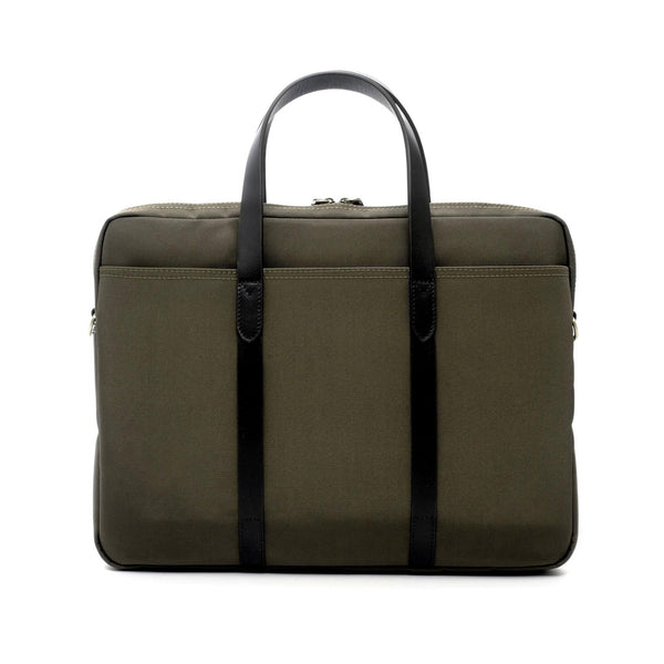 A.g. Spalding & Bros. 520 Fifth Avenue New York 2 Zip PRESTON Briefcase KHAKI GREEN