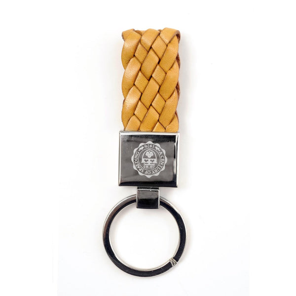 a.g. spalding & bros. 520 fifth avenue new york Braid Steel and leather key ring YELLOW
