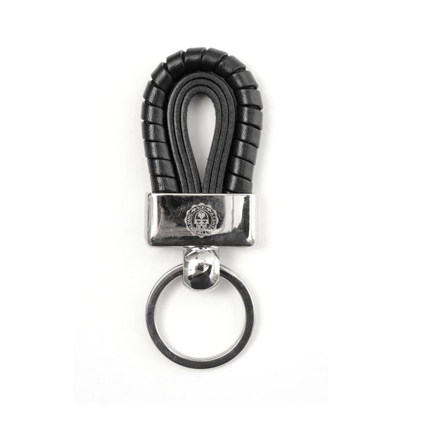 a.g. spalding & bros. 520 fifth avenue new york Deep Steel and leather key ring BLACK
