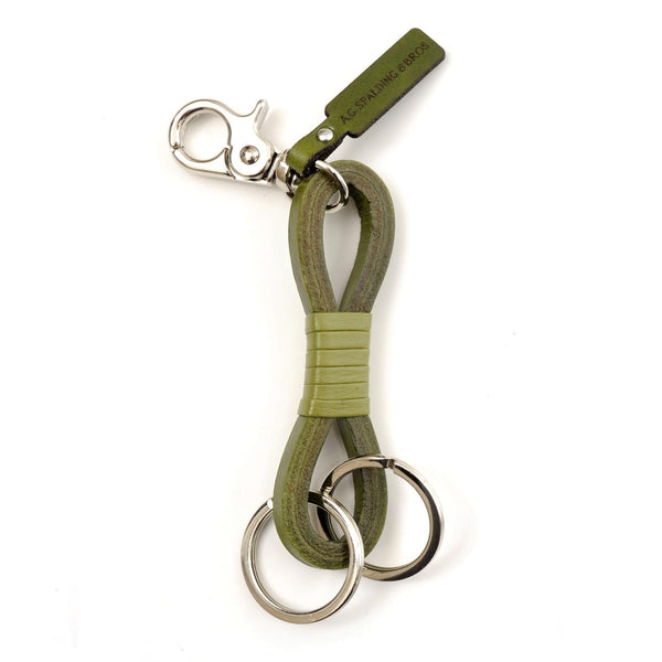 a.g. spalding & bros. 520 fifth avenue new york Double Leather key ring GREEN