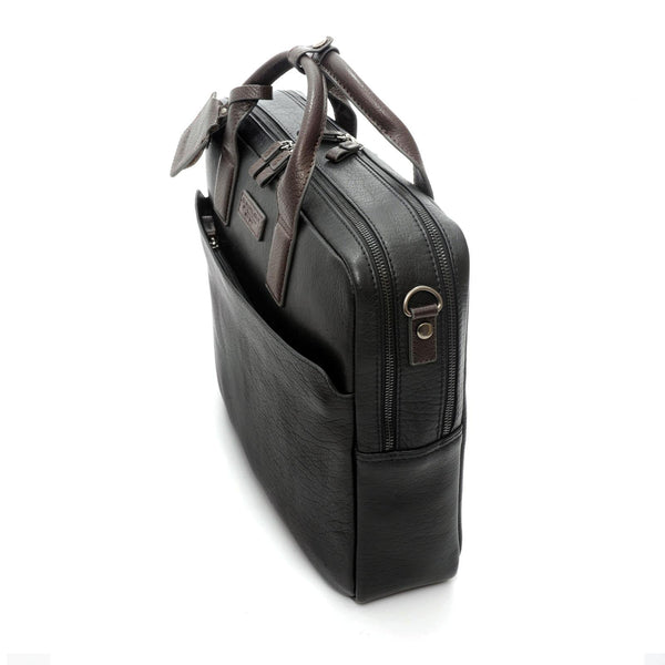 A.g. Spalding & Bros. 520 Fifth Avenue New York RAG BRIEFCASE BLACK WITH BROWN TRIM