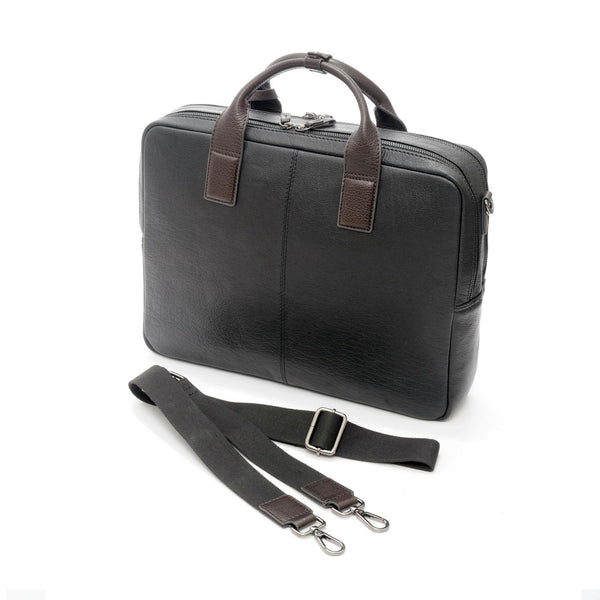A.g. Spalding & Bros. 520 Fifth Avenue New York RAG BRIEFCASE BLACK WITH BROWN TRIM