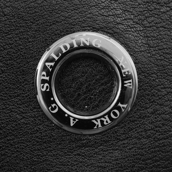 A.g. Spalding & Bros. 520 Fifth Avenue New York ROUND BACKPACK STEEL RIVET BLACK