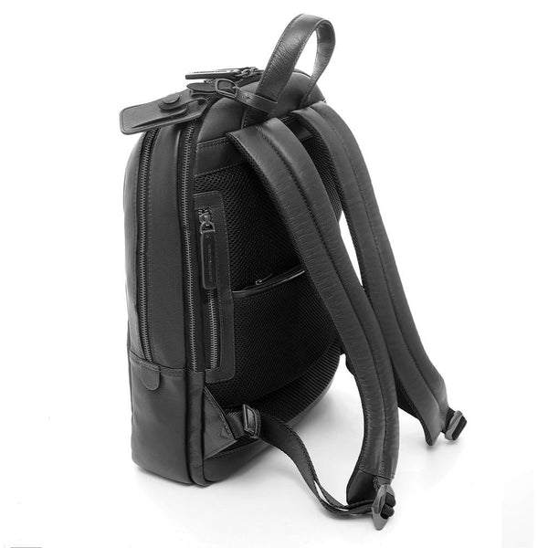 A.g. Spalding & Bros. 520 Fifth Avenue New York Round Large Tech Leather Backpack BLACK