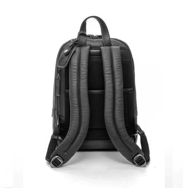 A.g. Spalding & Bros. 520 Fifth Avenue New York Round Large Tech Leather Backpack BLACK