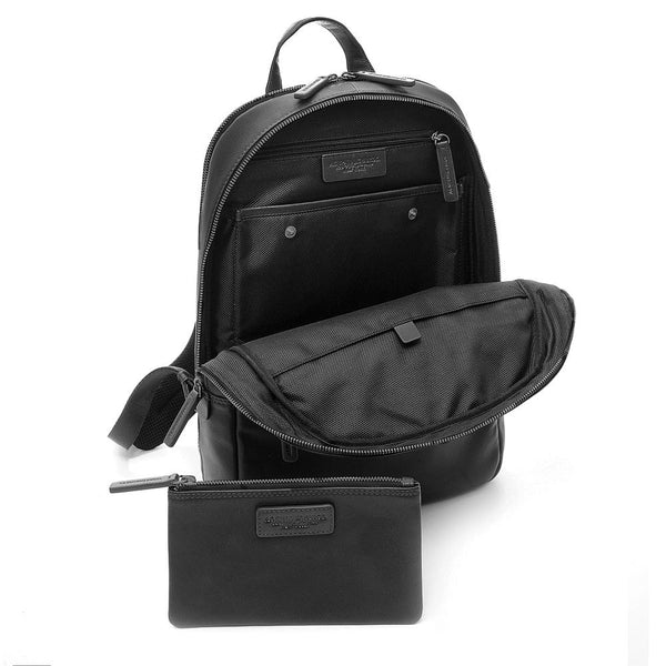 A.g. Spalding & Bros. 520 Fifth Avenue New York Round Large Tech Leather Backpack BLACK