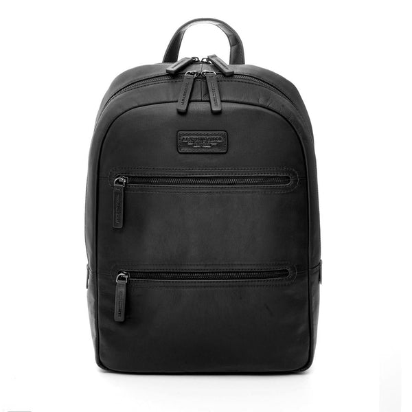 a.g. spalding & bros. 520 fifth avenue new york Round Large Tech Leather Backpack BLACK