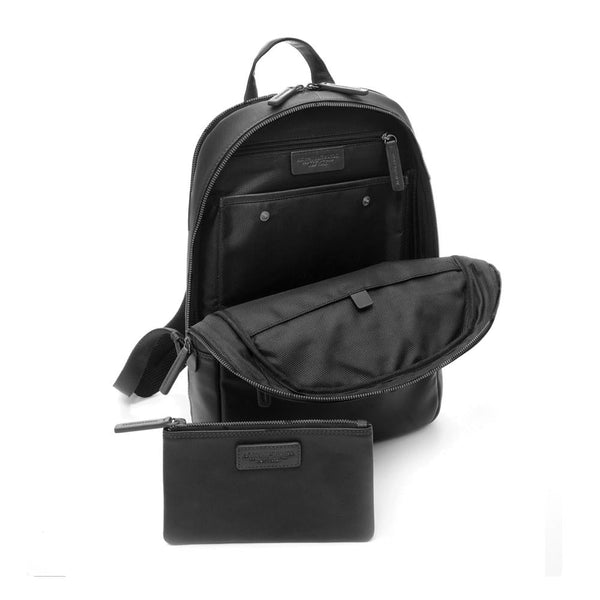 A.g. Spalding & Bros. 520 Fifth Avenue New York Round Medium Tech Leather Backpack BLACK