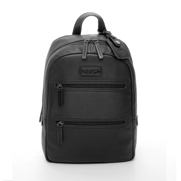 a.g. spalding & bros. 520 fifth avenue new york Round Medium Tech Leather Backpack BLACK