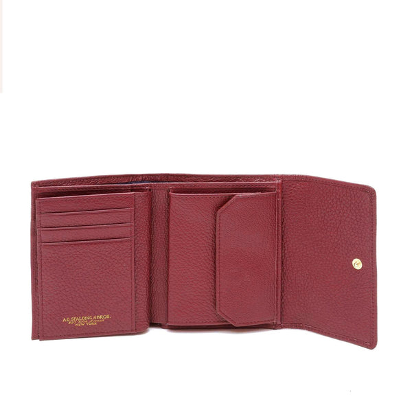 A.g. Spalding & Bros. 520 Fifth Avenue New York SMALL CONTINENTAL WOMAN WALLET TIFFANY DARK RED