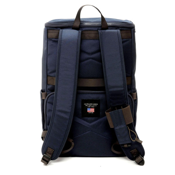 A.g. Spalding & Bros. 520 Fifth Avenue New York STREET Square Backpack BLUE/DARK BROWN