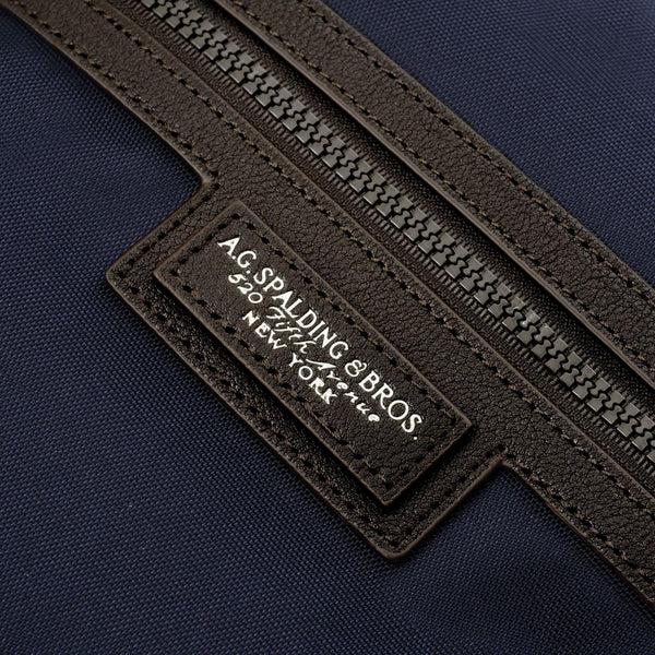 A.g. Spalding & Bros. 520 Fifth Avenue New York STREET Square Backpack BLUE/DARK BROWN