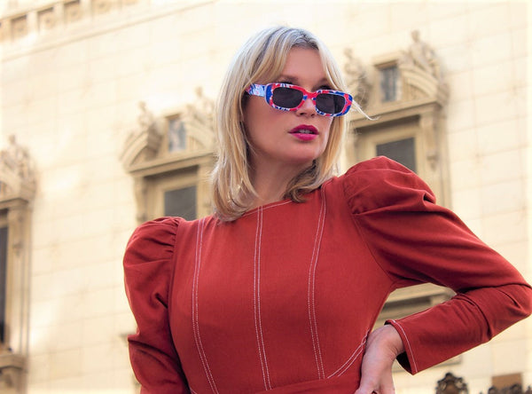 A.j. Morgan Kaleidoscope Sunglasses Turquoise/Pink