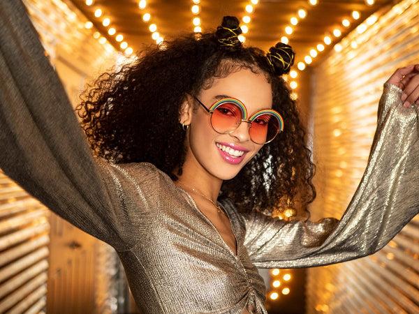 A.j. Morgan Rainbow Sunglasses Gold/Pink