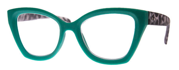 a.j. morgan No Regrets Reading Glasses Green/Leopard